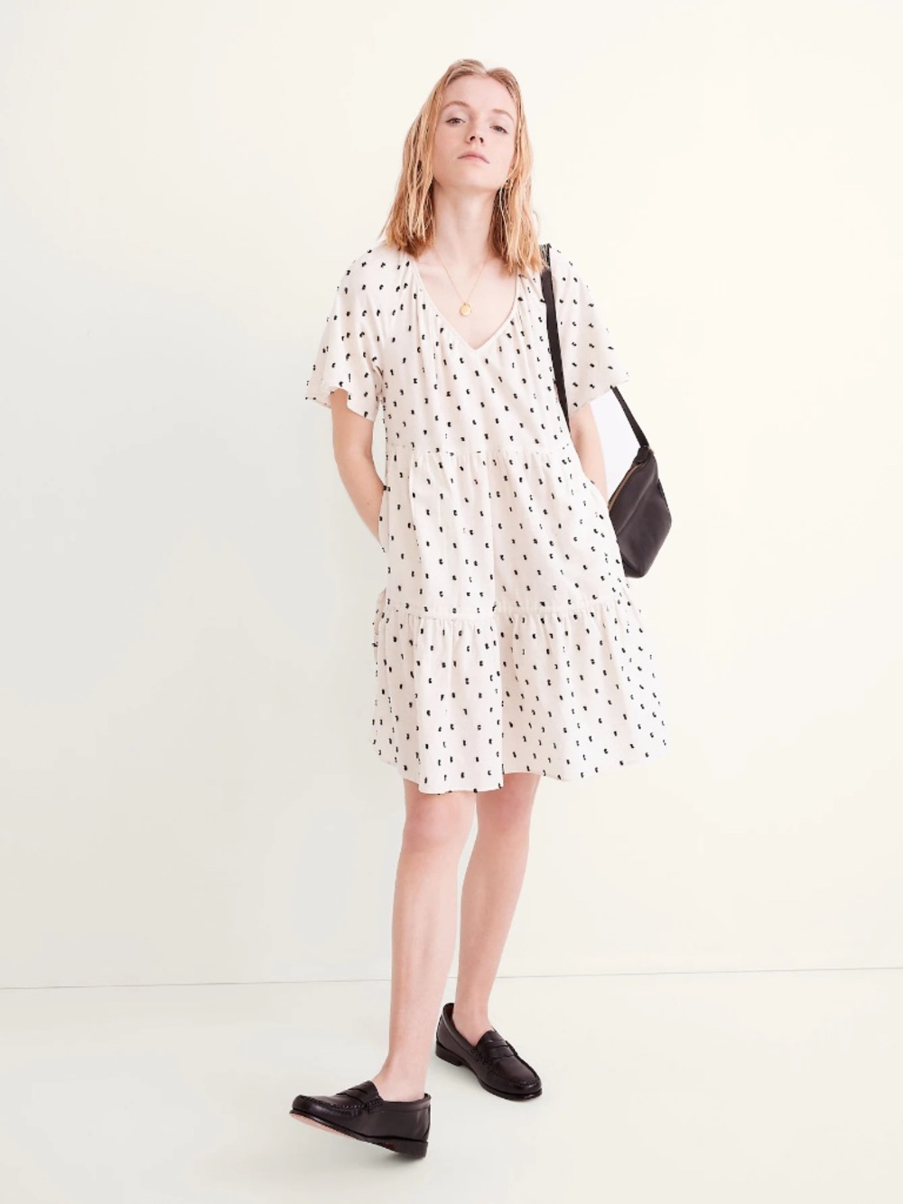 Madewell Lorelei Clip-Dot Cotton & Linen Mini Dress